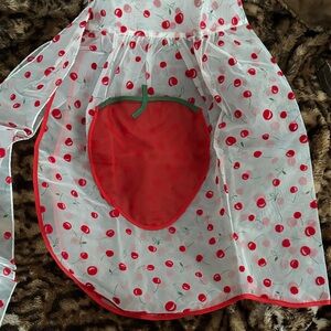 Vintage cherries patterned apron